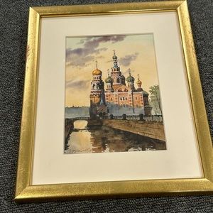 Vintage St. Basils Cathedral Signed Picture